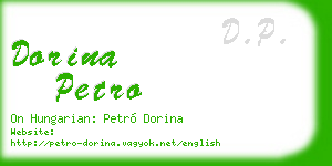 dorina petro business card